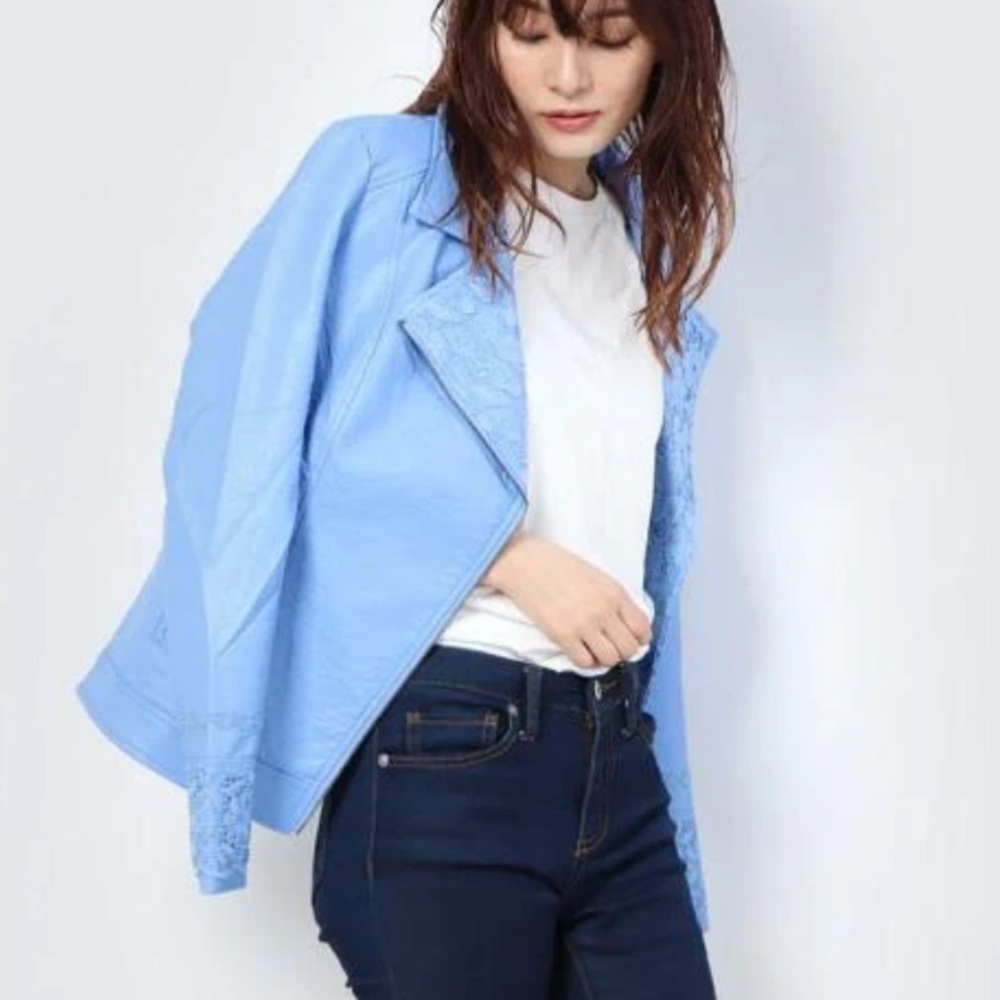 DESIGUAL Faux Leather Moto Jacket. Large